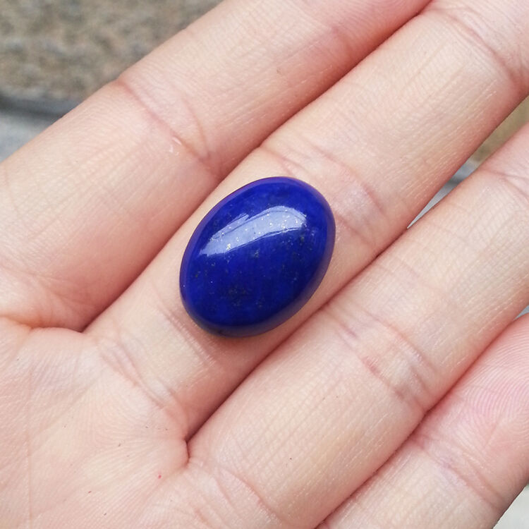 玫之尔天然青金石戒指 戒面蛋面
