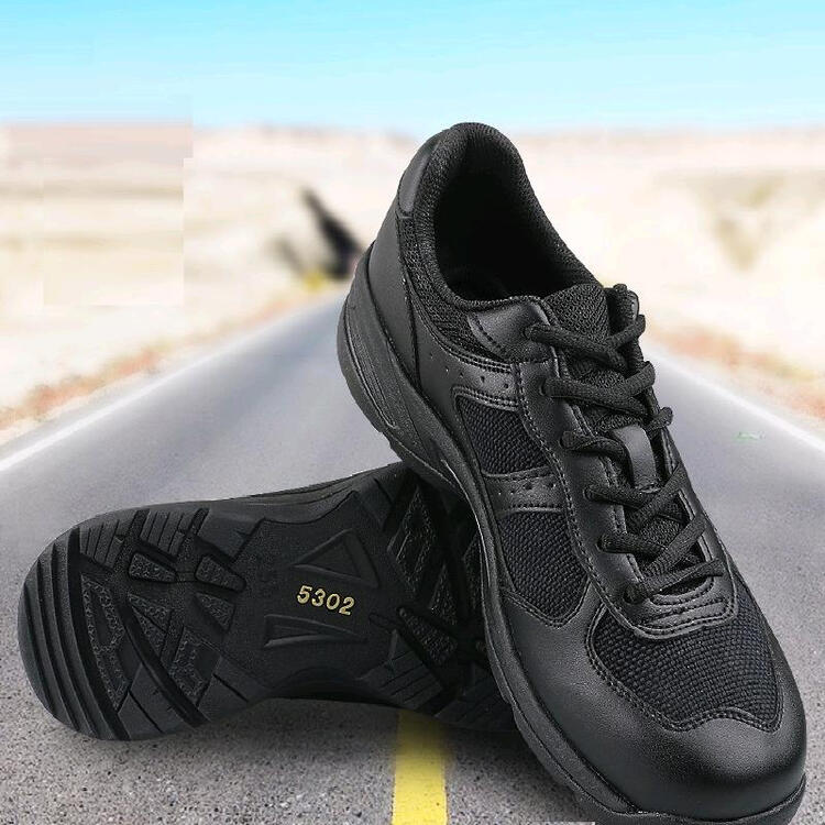 骏瑶网眼透气武警跑步鞋训练鞋黑色07a作训鞋 黑色 35