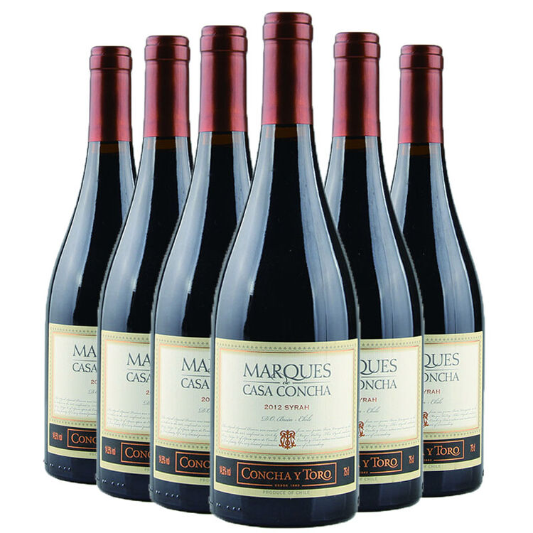 智利进口葡萄酒 干露侯爵 红酒整箱 6支装 设拉子红葡萄酒 750ml