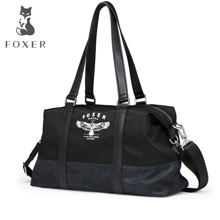金狐狸(foxer)男包时尚旅行包 新款韩版大容量防水背包休闲简约单肩包