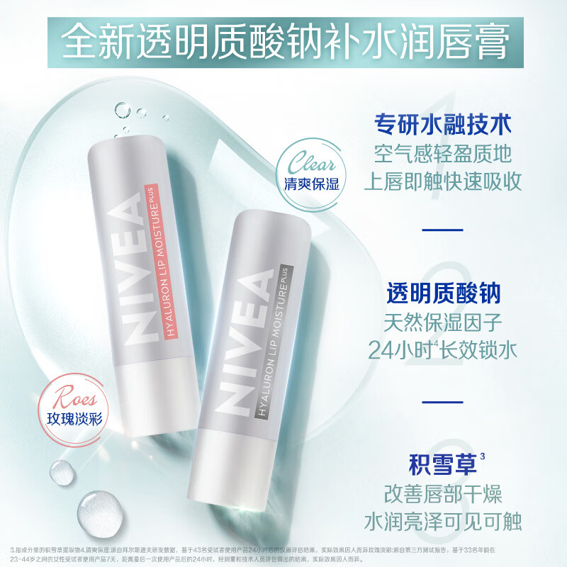 妮维雅透明质酸钠补水润唇膏