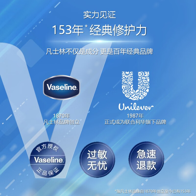 凡士林经典修护保湿润唇膏白桃味