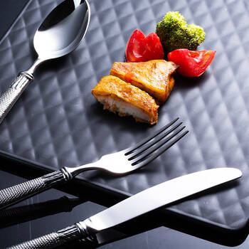 伯善瓷(bosung)西餐刀叉 德国镀金色麦穗304西餐牛排刀叉家用套装网红