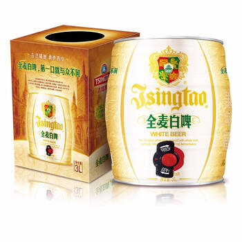 青岛啤酒全麦白啤3l*1桶