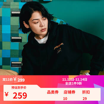 dickies像素点印花情侣连帽卫衣 秋季冬新品套头衫宽松女dk008228