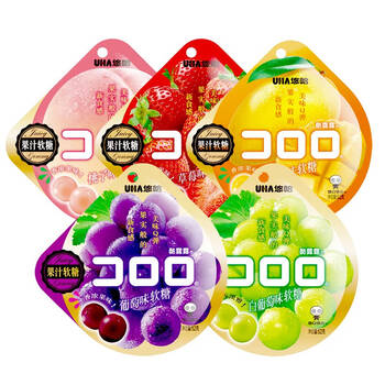 uha悠哈果汁软糖52g桃子味水蜜桃味悠哈味觉糖酷露露水果味软糖果休闲