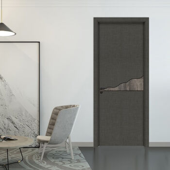 室内门套装门北欧风烤漆实木复合卧室木纹烤漆门 纯黑中式门 开放漆中