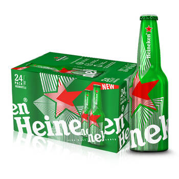 喜力heineken经典礼盒铝瓶啤酒330ml24瓶整箱装