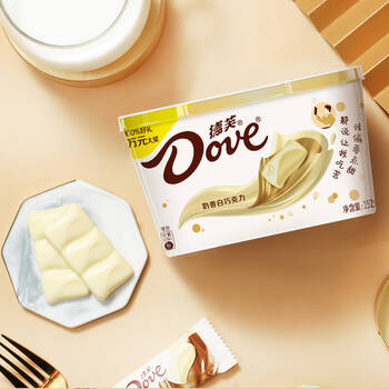 德芙dove 奶香白巧克力分享碗装 年货婚庆糖果休闲零食员工福利 252g