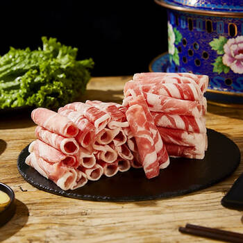 199100东来顺羊肉卷羊肉片内蒙新鲜羔羊火锅食材羔羊切片300g袋3件