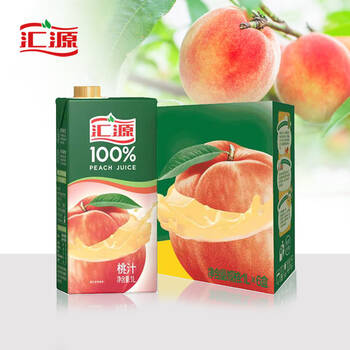 汇源果汁桃汁果汁饮料100桃汁1l6盒饮料整箱