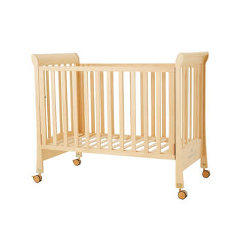 英氏婴儿床婴童床上用品经典原木小床宝宝床可调节10098045原木色