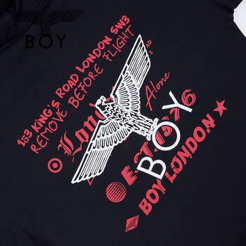 boy london卫衣 斜老鹰logo刺绣卫衣b194nb414302 黑色-尺码偏大 xs