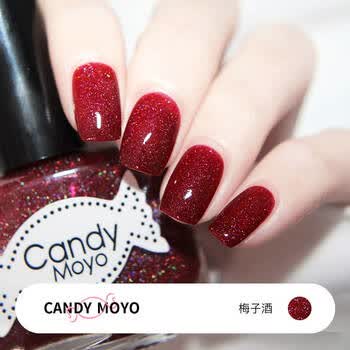 candymoyo膜玉脚指甲油套装裸色红色持久不掉色不可剥美甲加钙护甲油