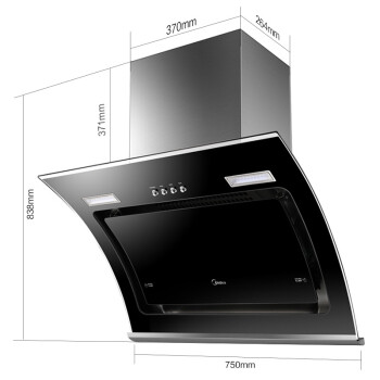 美的(midea)天弧形設計 側吸式抽油煙機灶具套裝 dj109 q213b