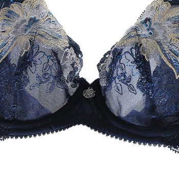 欧迪芬旗下高端子品牌伊夏薄款文胸精美刺绣优雅舒适聚拢文胸女士内衣