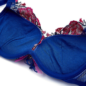 欧迪芬旗下高端子品牌伊夏聚拢文胸刺绣优雅舒适上薄下厚女士内衣ia