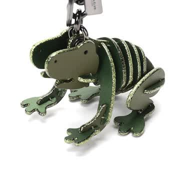 coach 蔻驰 奢侈品 中性草绿色铬鞣皮革小青蛙拼图挂件吊饰 21514 bkb