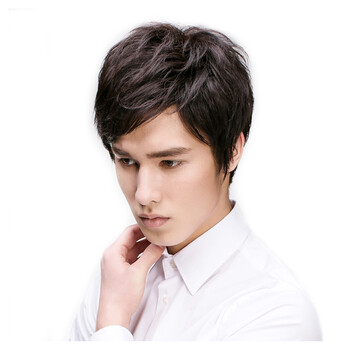 瑞贝卡(rebecca) 瑞贝卡假发男士短发短直发斜刘海韩版帅气自然时尚