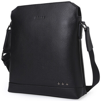 红谷hongu男士单肩包头层牛皮时尚男包竖款多功能斜挎包日字包 h