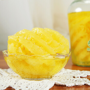 欢乐家 糖水菠萝水果罐头870g*4 水果玻璃瓶休闲零食方便食品凤梨罐头