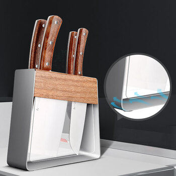 炊大皇 刀具套装 不锈钢易清洗菜刀5件套 彩木柄厨房家用切片刀 砍骨