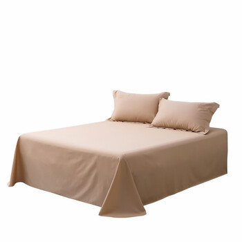 佳佰 床单 单件 床上用品 全棉贡缎60支纯色简约时尚 卡其色 适用 1.