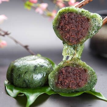 知味观中华老字号豆沙细沙艾草青团12只杭州特产青团子清明果2件