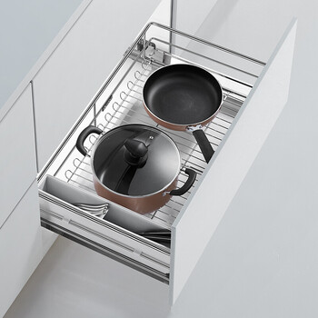 悍高(higold)拉篮马丁系列304不锈钢厨房橱柜拉篮 碗篮橱柜碗碟架功能