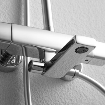 贝朗(bravat)f00440cp 瑞尔系列全铜面盆龙头 一体式双花洒恒温淋浴