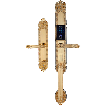 三环指纹锁防盗门密码电子锁智能门锁家用大门密码指纹锁具838 金色