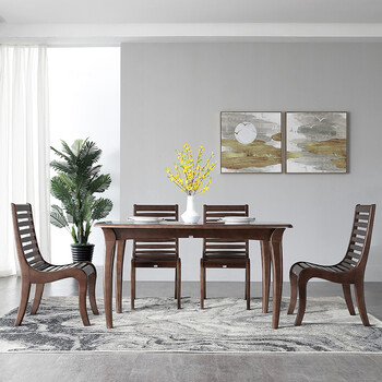 联邦家具现代新中式全实木餐桌1.