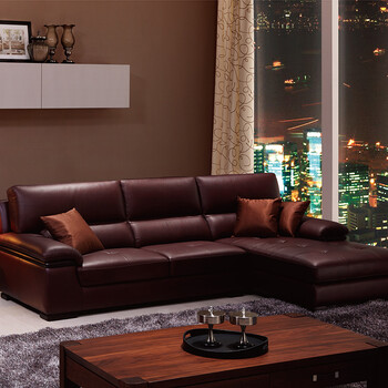 皮沙发 牛皮皮艺沙发大小户型 金玉满堂  1395【门店同款】 紫红色 1