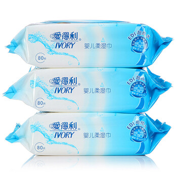 爱得利湿巾 婴儿柔湿巾 新生儿湿巾80抽*3包 dt-8339
