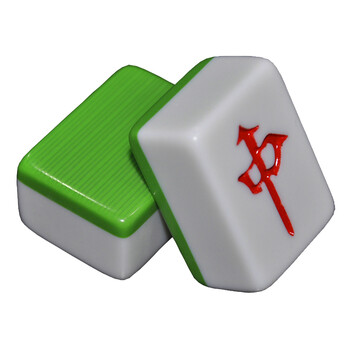 涵艺 密胺树脂麻将牌 家用手搓麻将42mm墨绿色赠桌布