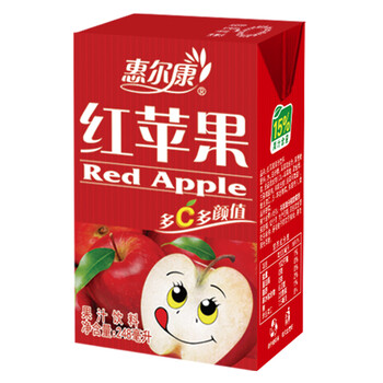 惠尔康 果汁饮料 红苹果 248ml*24盒 凑单品