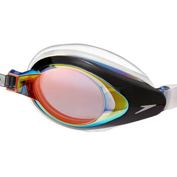 速比涛speedo 镀膜游泳镜 高清防雾防水眼镜男士女士电镀泳镜 火红色