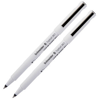 德国签字笔2支装白杆走珠笔进口子弹头液式笔直