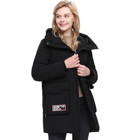 雪中飞工装宽松羽绒服