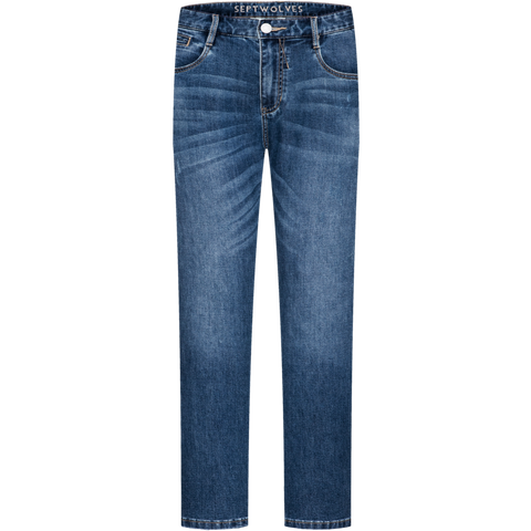 七匹狼 时尚印花牛仔裤