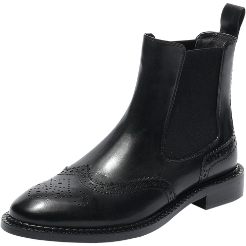 思加图复古圆头切尔西靴