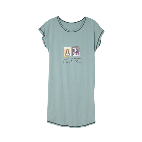 芬腾 棉质可爱印花睡裙