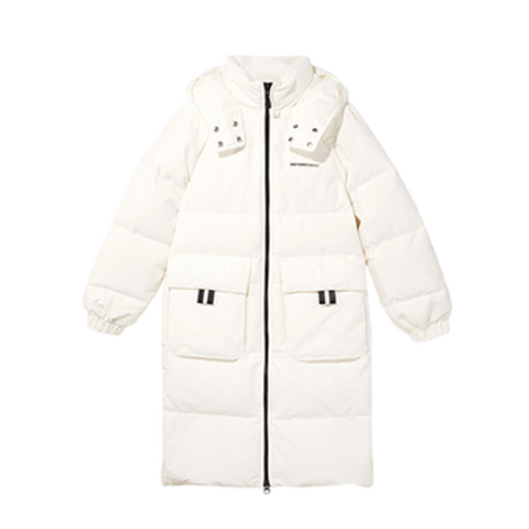 三彩 白鸭绒长款羽绒服