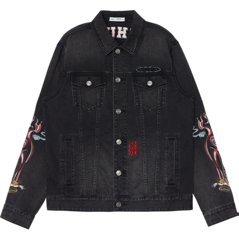 卡宾翻领牛仔夹克