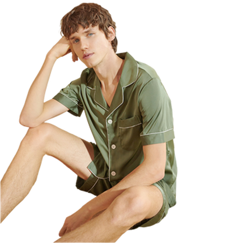 意芬男士丝绸睡衣