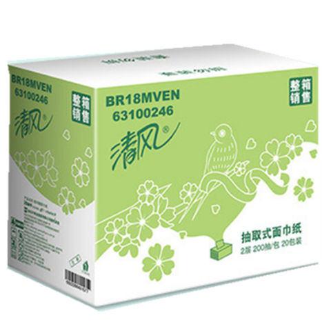 清风 柔韧双层抽纸