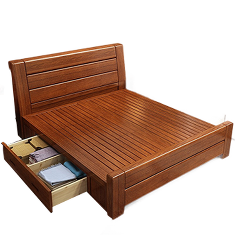 丽巢 中式胡桃木双人床