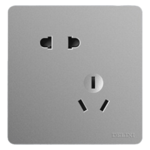 德力西 斜五孔开关插座