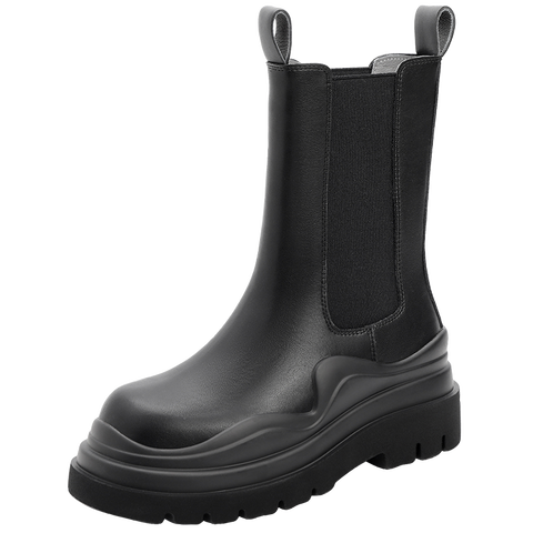 百丽时尚厚底切尔西靴