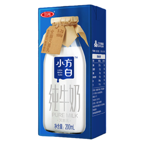 三元 小方白纯牛奶